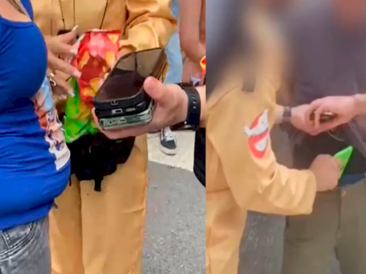 Policiais fantasiados de Caça-Fantasmas prendem casal durante bloco em SP